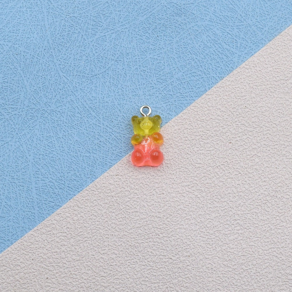 10PCS Gummy Bear Accessories for Key Chain / Pendant Earrings Necklaces Ring Jewelry Resin Acrylic