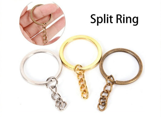 10PCS Key Chain Split Ring B / Metal Blank DIY Keychain Keyring Key Holder Silver Gold Black Jewelry