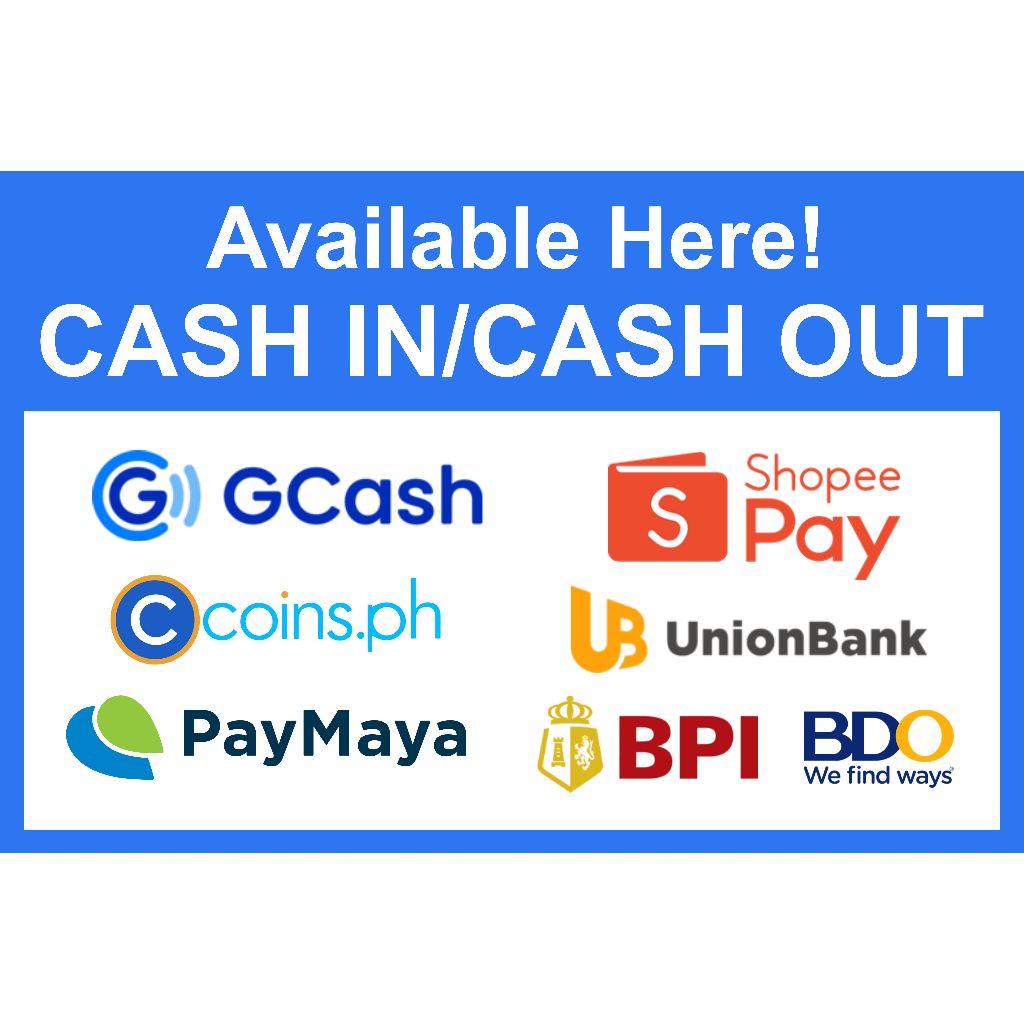 Gcash Banner Tarpaulin Paymaya Shopee Pay Cash-in Cash-out Smart Globe Rates Load Bills Payment Tarp