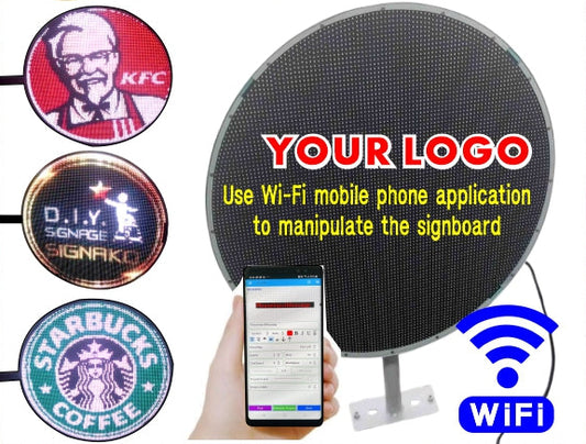 P5 LED Digital Round Signage / 50cm Diameter Circle / Waterproof for Outdoor Display Sign Signboard