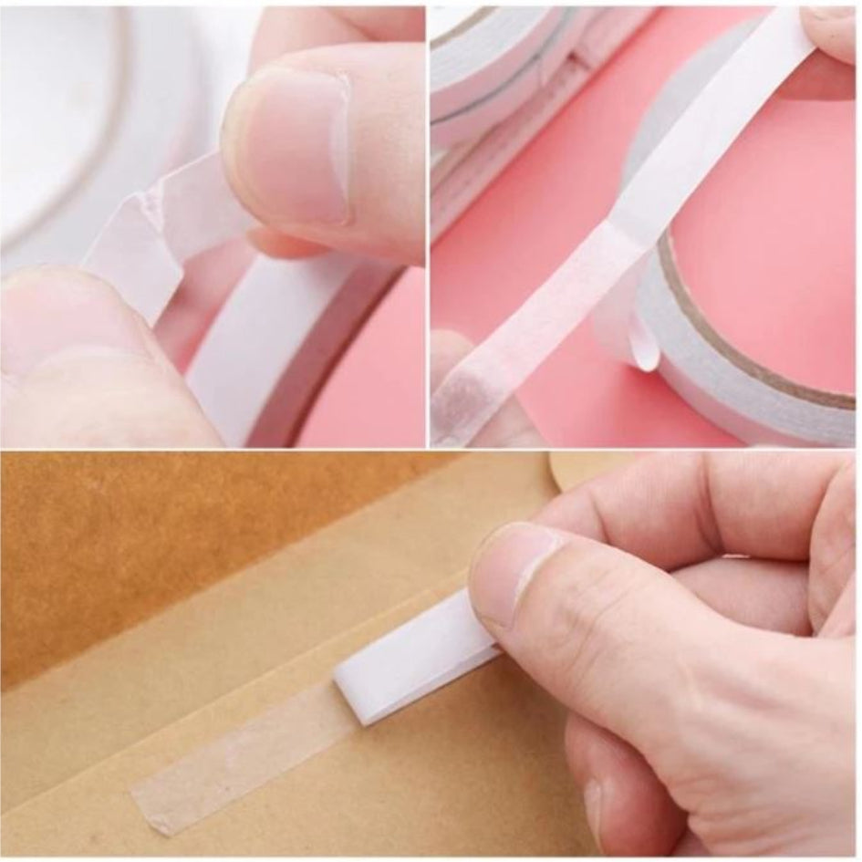 Strong Double Sided Adhesive Tape / 1cm x 50m Sticky Ultra thin Gift School Office Wrapping Supplies