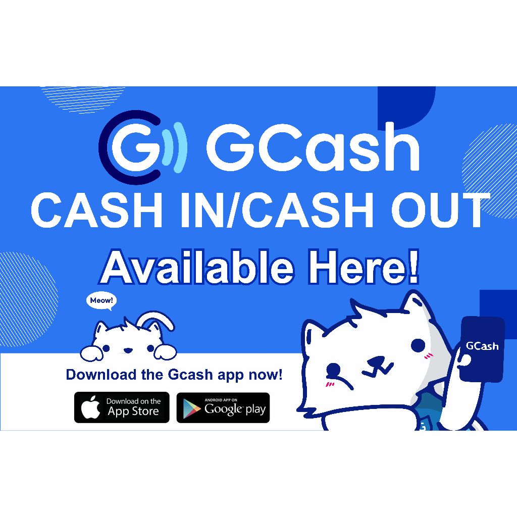 Gcash Banner Tarpaulin Paymaya Shopee Pay Cash-in Cash-out Smart Globe Rates Load Bills Payment Tarp
