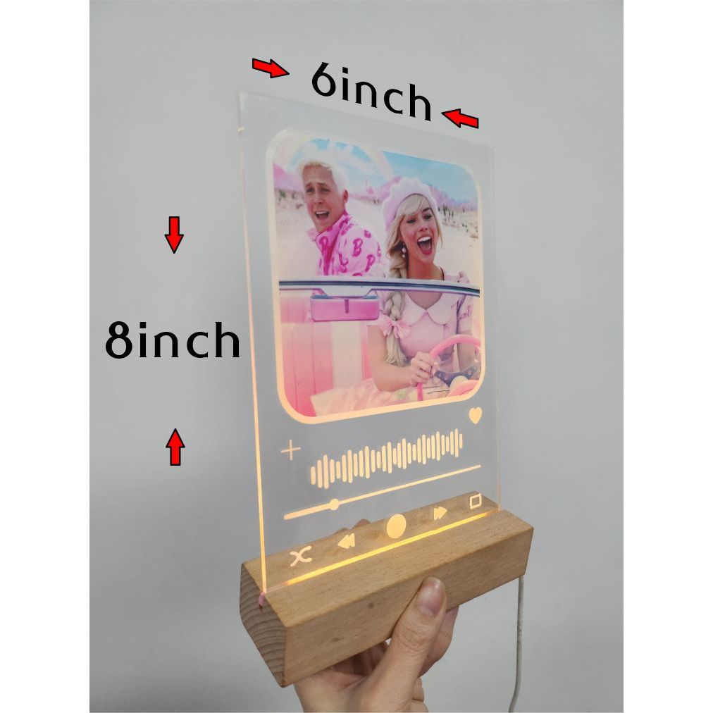 Customized Acrylic LED Lamp Wooden Base Stand / PERSONALIZED ACRYLIC LED LAMP VECTOR LAMP Event Gift