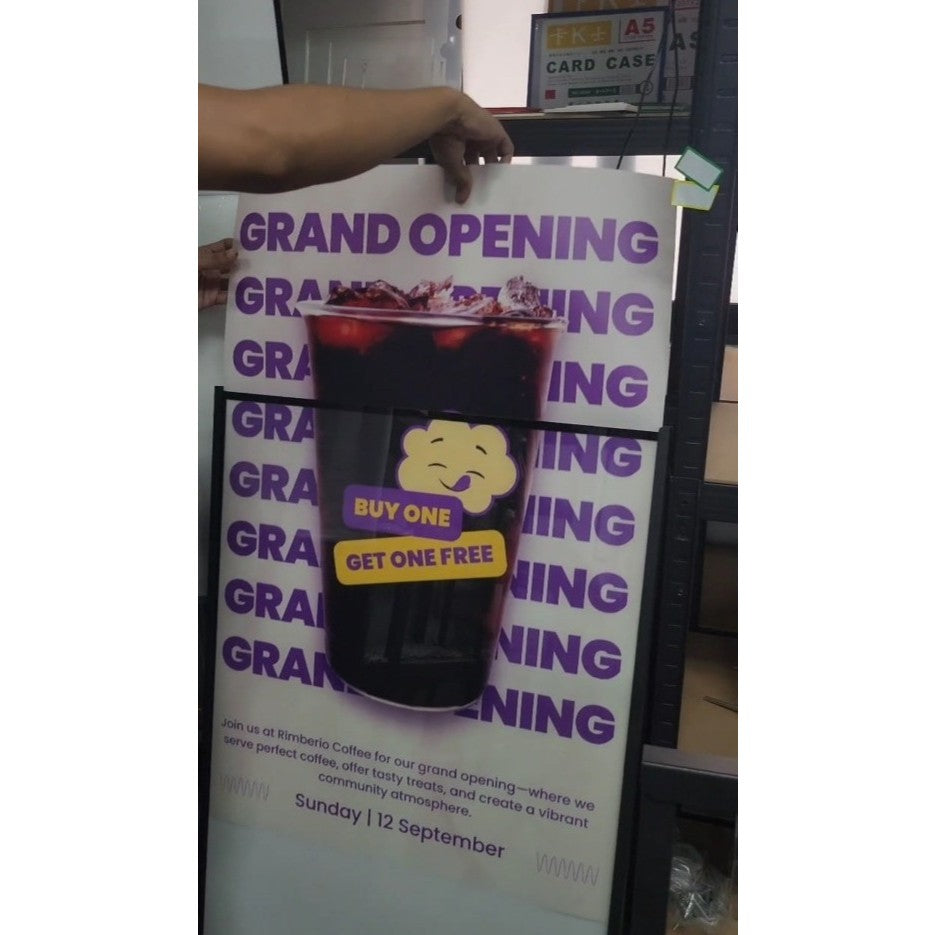 Steel "A" Type Foldable Menu Light Standee Food Printing Stand Restaurant Mall LED Display Signage