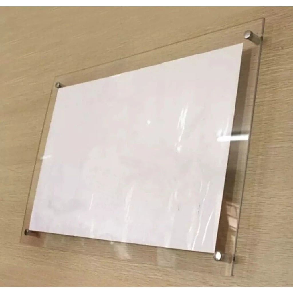 A4 A3 Size Wall Acrylic Frame w Bolt / Office Business Permit Certificate Document Poster Photo