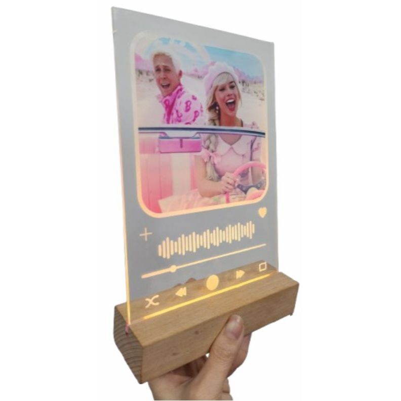 Customized Acrylic LED Lamp Wooden Base Stand / PERSONALIZED ACRYLIC LED LAMP VECTOR LAMP Event Gift