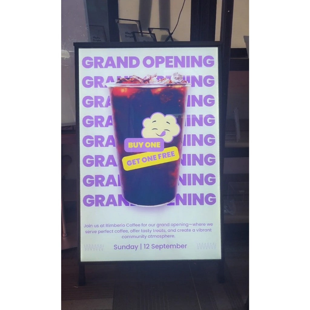 Steel "A" Type Foldable Menu Light Standee Food Printing Stand Restaurant Mall LED Display Signage