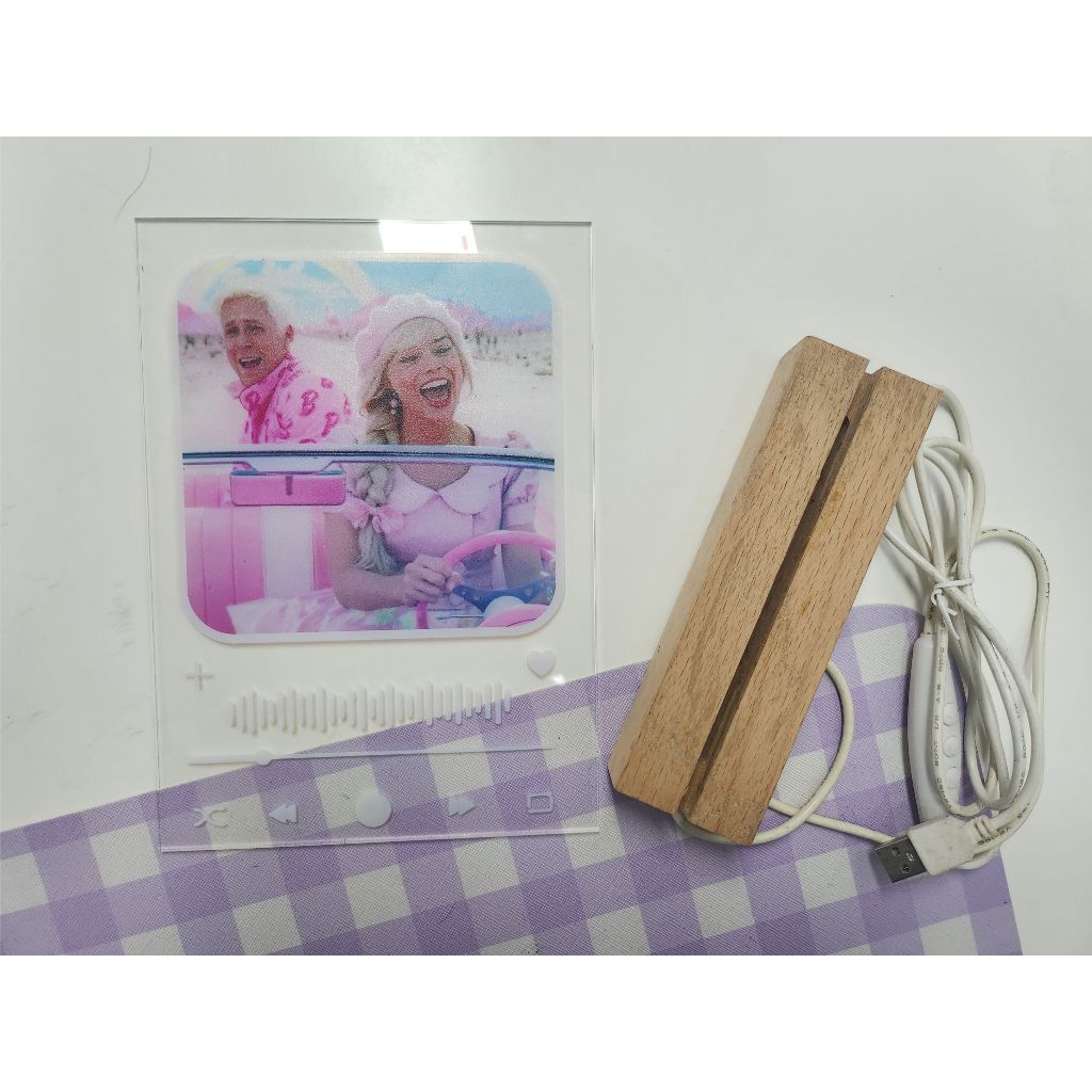 Customized Acrylic LED Lamp Wooden Base Stand / PERSONALIZED ACRYLIC LED LAMP VECTOR LAMP Event Gift