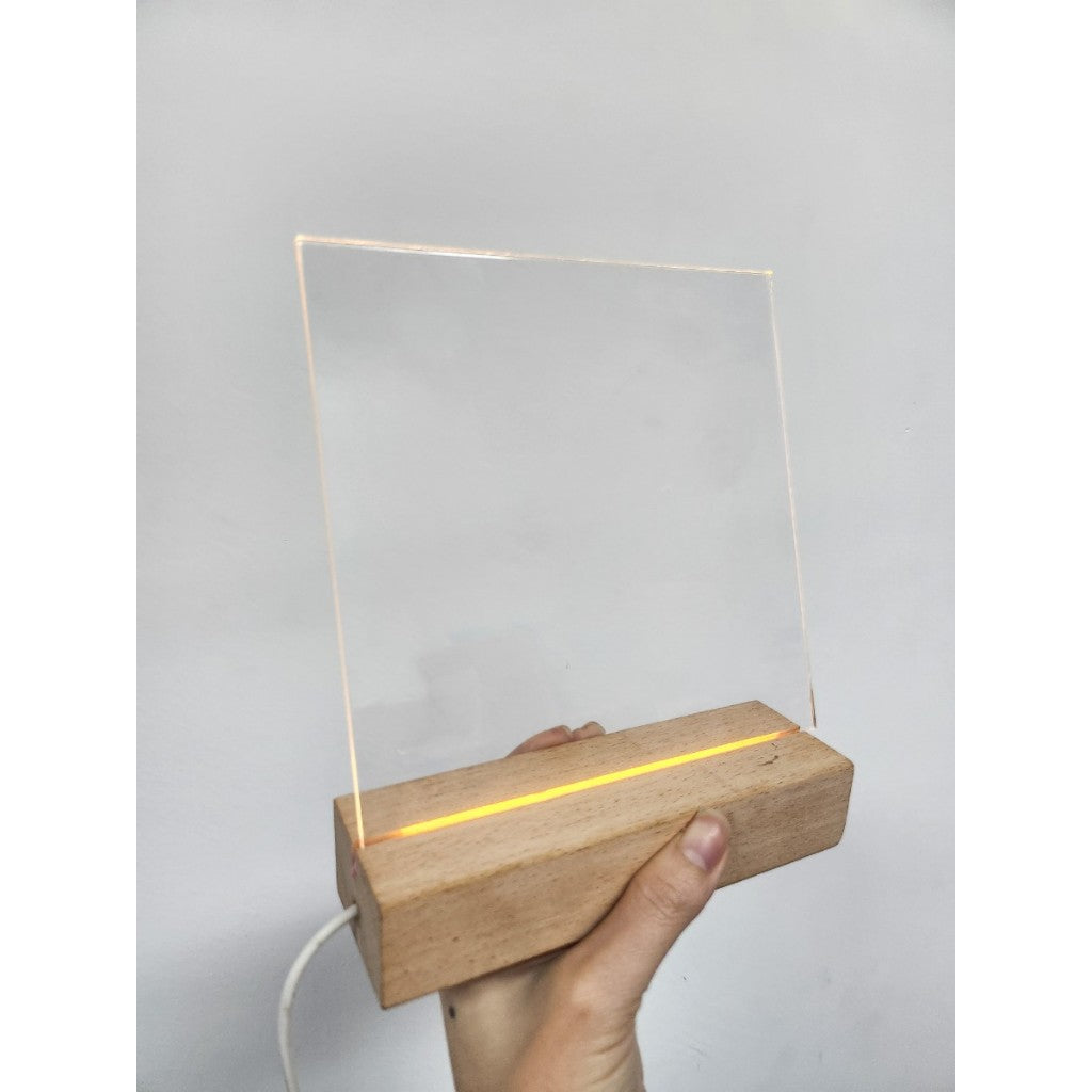 Customized Acrylic LED Lamp Wooden Base Stand / PERSONALIZED ACRYLIC LED LAMP VECTOR LAMP Event Gift