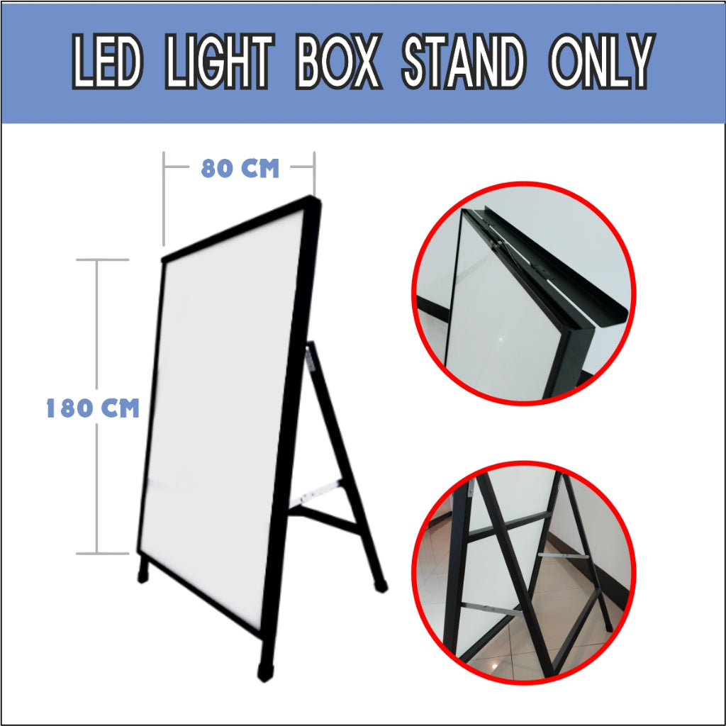 Steel "A" Type Foldable Menu Light Standee Food Printing Stand Restaurant Mall LED Display Signage