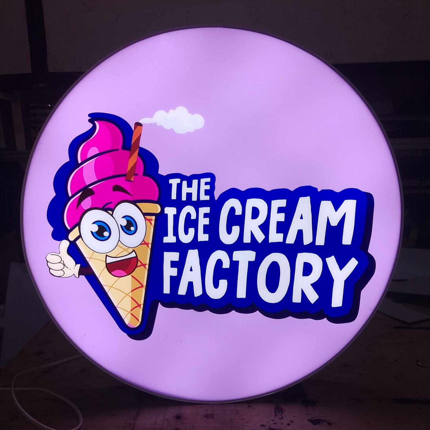 Customized Size Circle Square Single Face Signage / Sign Decor LED Outdoor Logo DIY Restaurant Shop