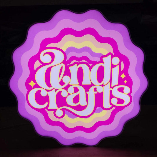 60cm(2FT) Durable Circle Square Single Face Signage Sign Decor LED Outdoor Logo DIY Restaurant Shop