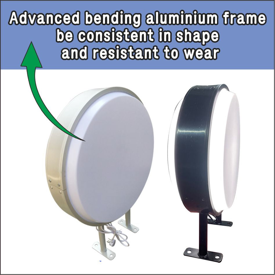 LED Light Circular Double Sided Signage / Round Sign Outdoor Acrylic Restaurant Shop Store Logo Box