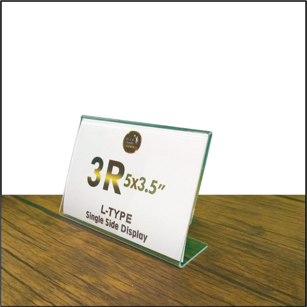 Clear Acrylic Blank L-Type T-Type Table Display Stand Paper Photo Sign Holder Desk Office School