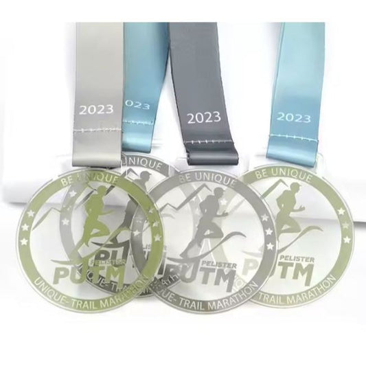 50Pcs) Customized Medal W UV Direct Print on 3mm Clear Acrylic  Laser Cutting Trophy Award Plaque