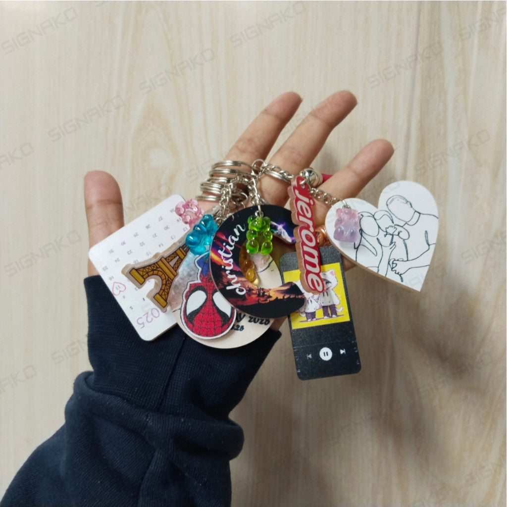 10pcs) Customized Acrylic Keychain UV Direct Print / Souvenir Anniversary Gift Personalized Keyring