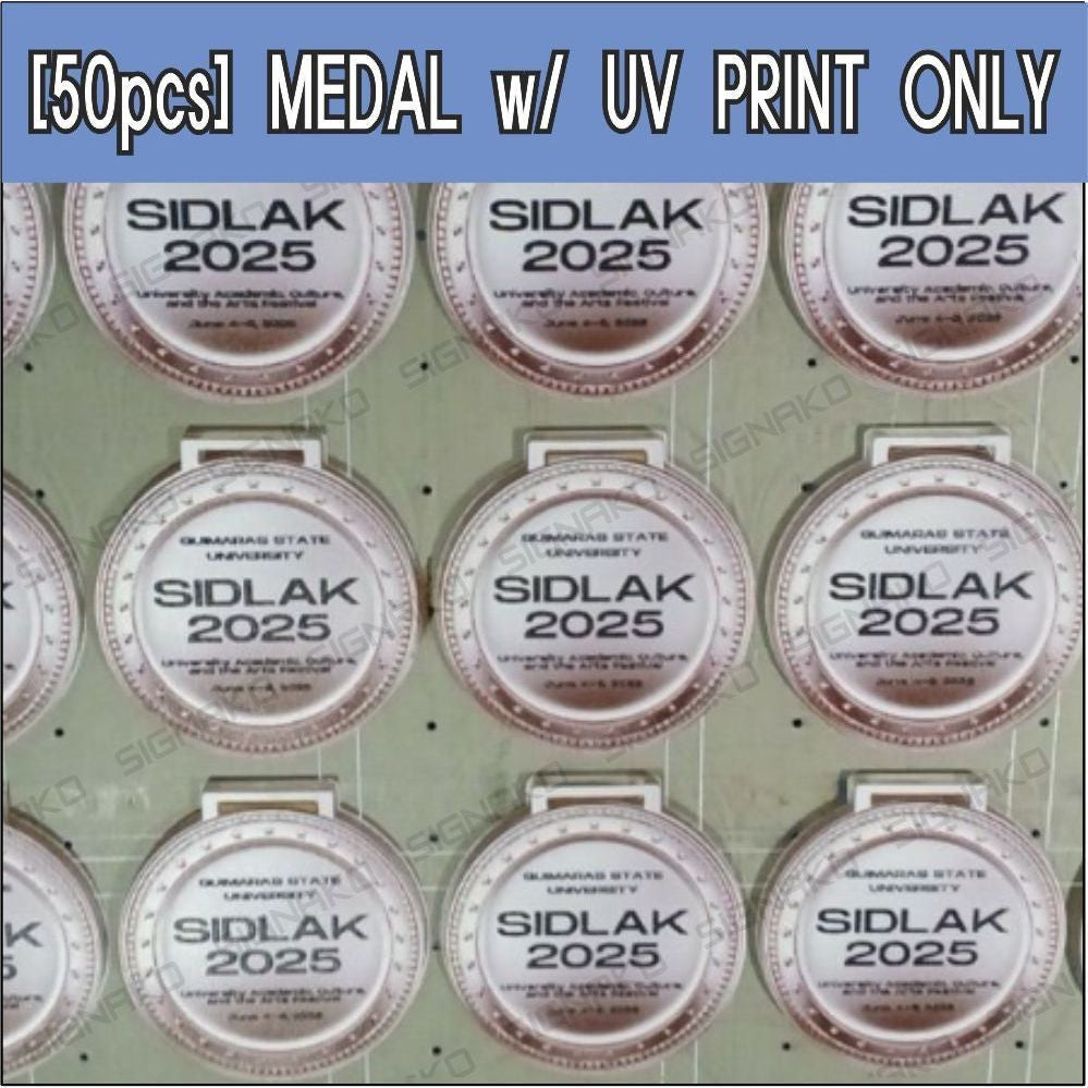10Pcs Customized Medals/UV Direct Print on 3mm Clear Acrylic w/ Ribbon Lace / Award Trophy Plaque