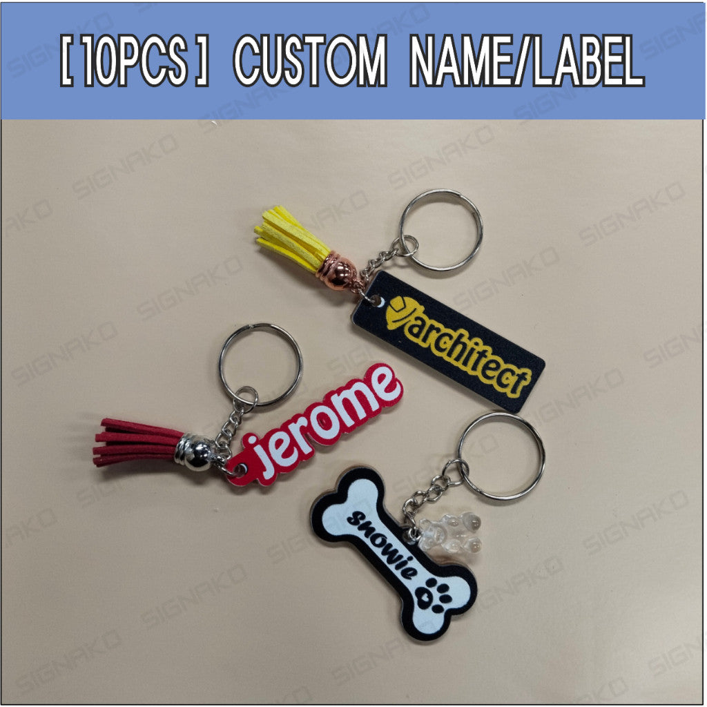 10pcs) Customized Acrylic Keychain UV Direct Print / Souvenir Anniversary Gift Personalized Keyring