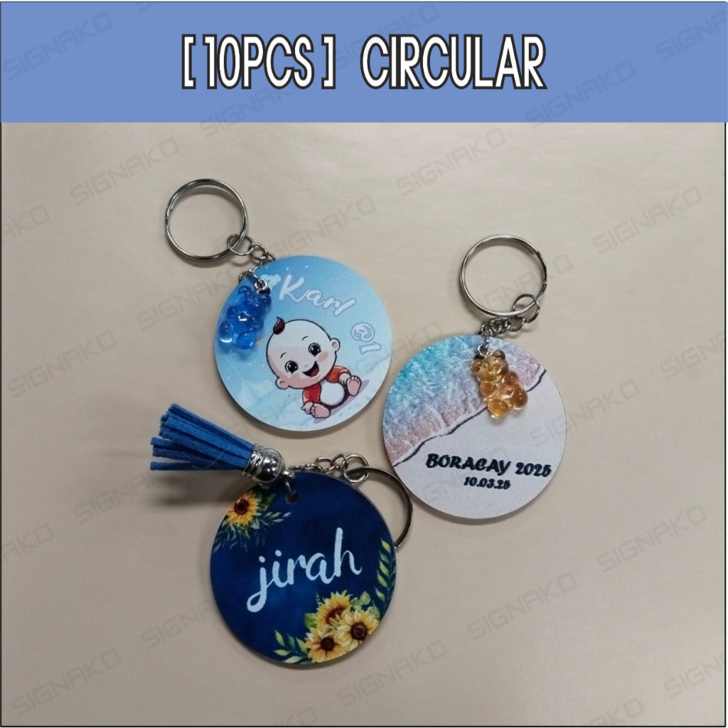 10pcs) Customized Acrylic Keychain UV Direct Print / Souvenir Anniversary Gift Personalized Keyring
