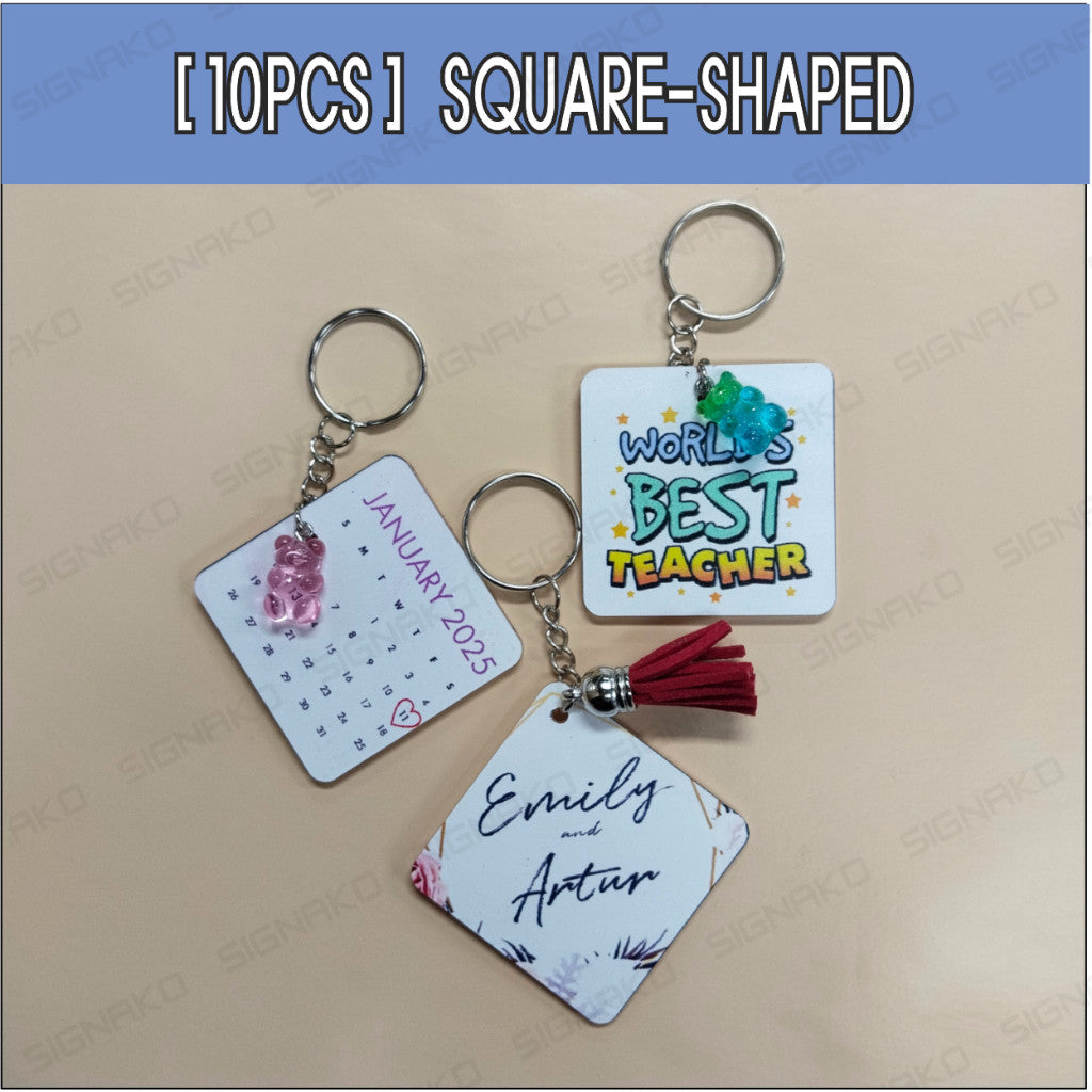 10pcs) Customized Acrylic Keychain UV Direct Print / Souvenir Anniversary Gift Personalized Keyring