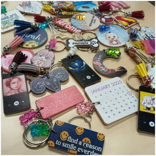 10pcs) Customized Acrylic Keychain UV Direct Print / Souvenir Anniversary Gift Personalized Keyring
