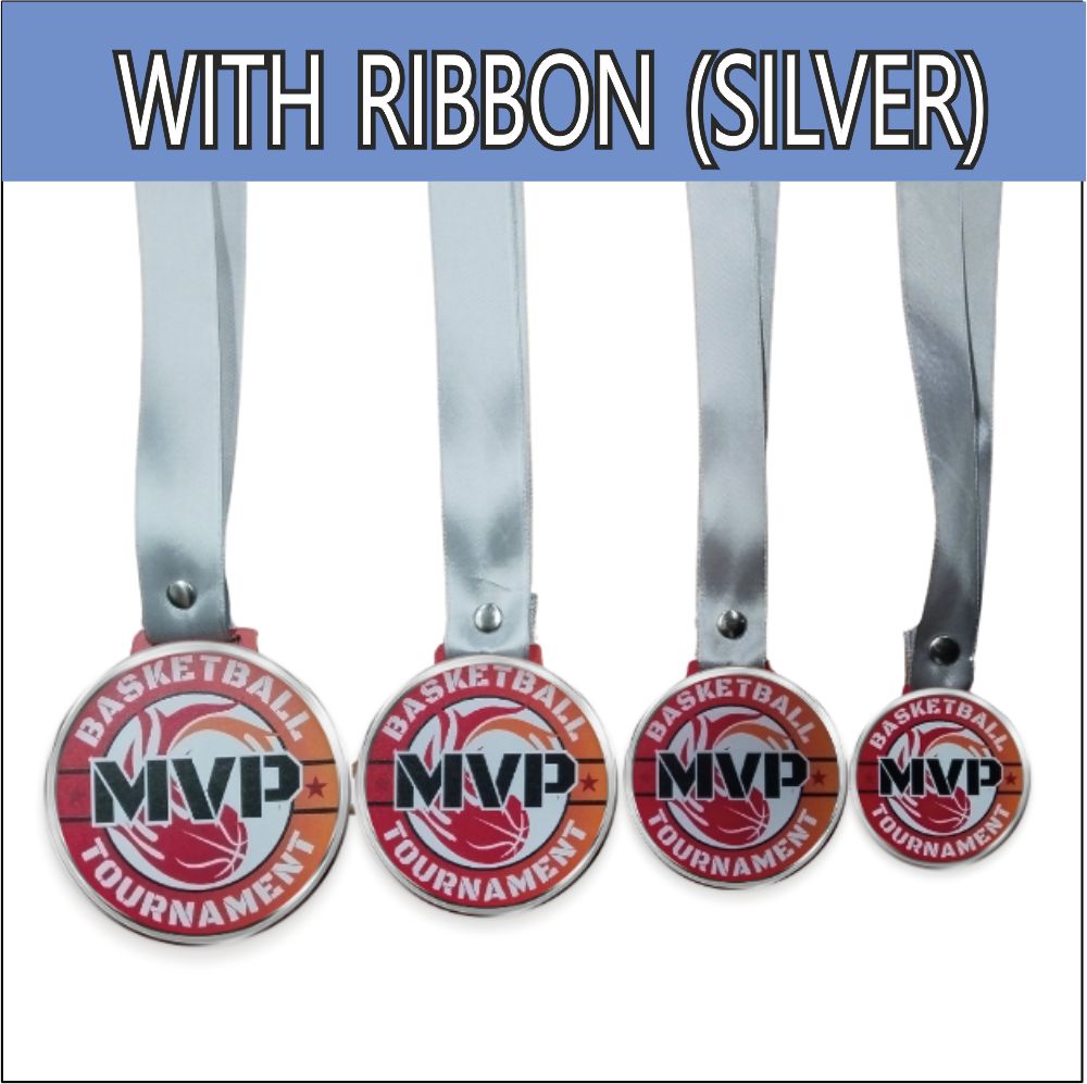 50Pcs) Customized Medal w/ UV Direct Print on 3mm Clear Acrylic w/ Ribbon Lace / Award Trophy Plaque